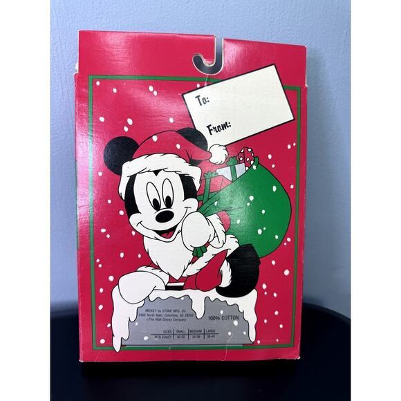 Vtg NOS Disney Mickey Mouse Christmas Seasons Greetings Boxer Shorts Men's Sz M - Picture 6 of 12